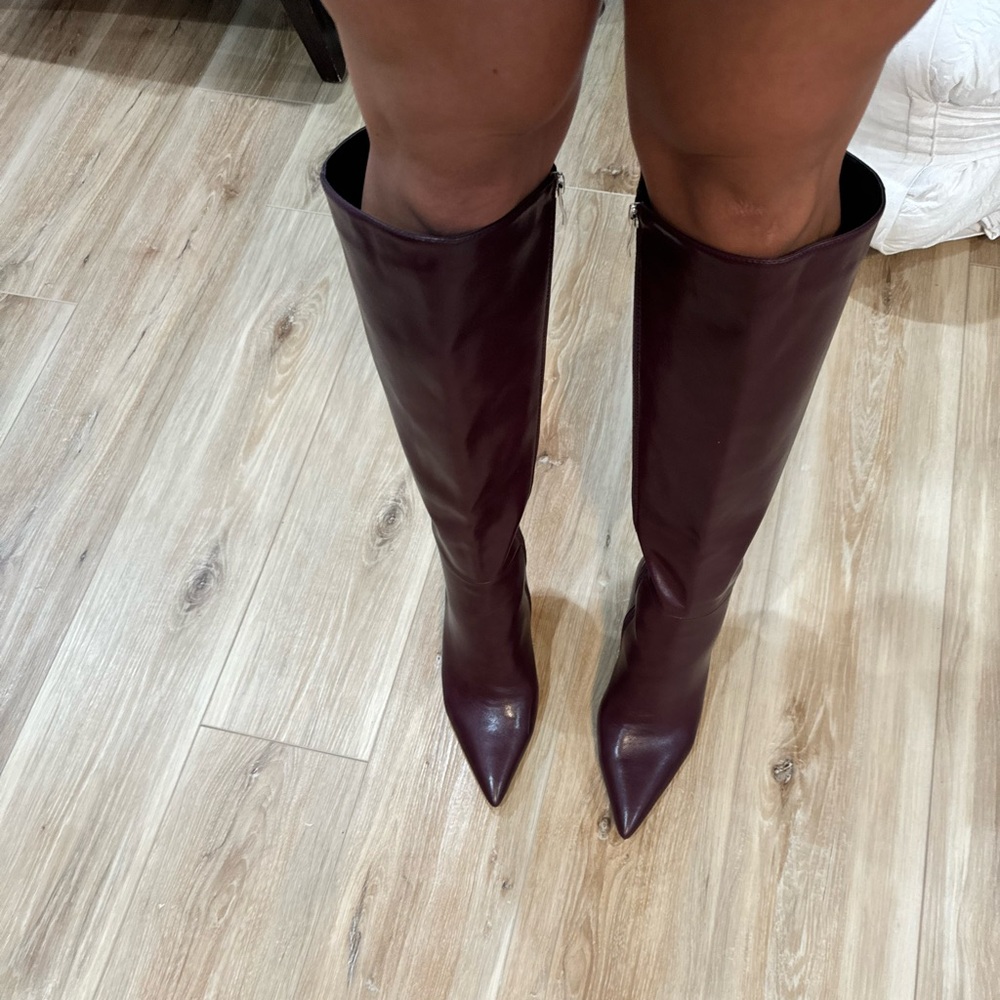 Princess Polly Knee High Harrie Boots Cherry Red size 9